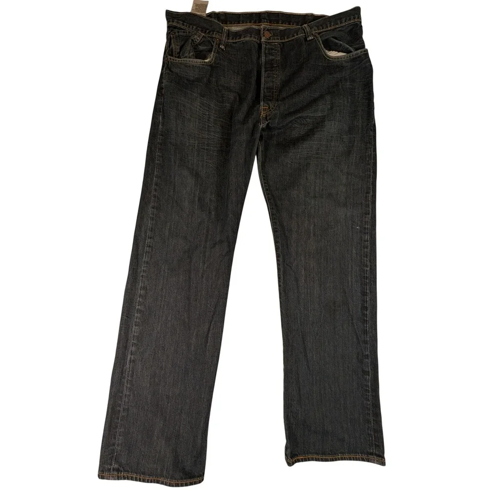 Levis 501 Original Fit Mens Dark Wash Indigo Button Fly Jeans 40x31 501-0444⬇️